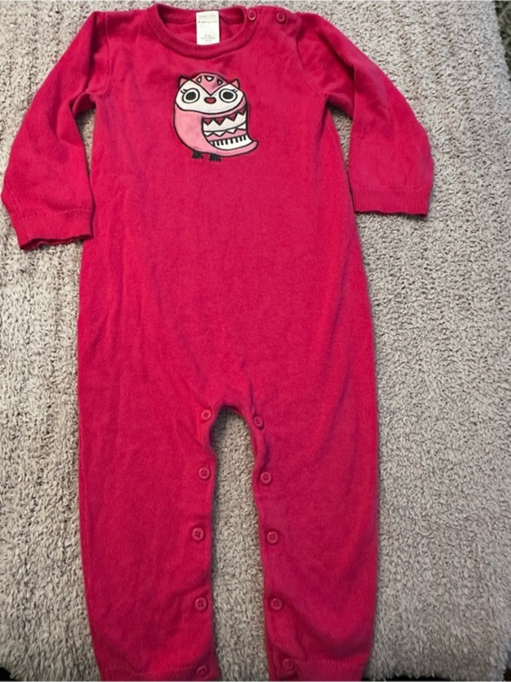 🦉 Gymboree Pink Owl Footless One-Piece Romper 18-24M